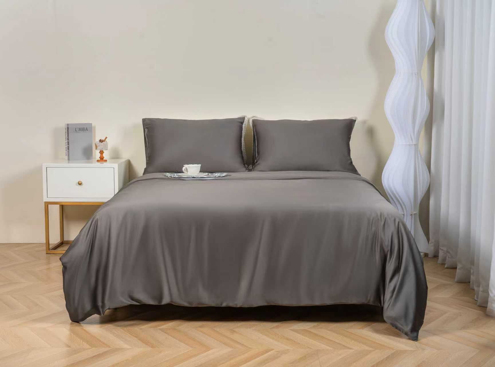 Housse de couette gris foncé