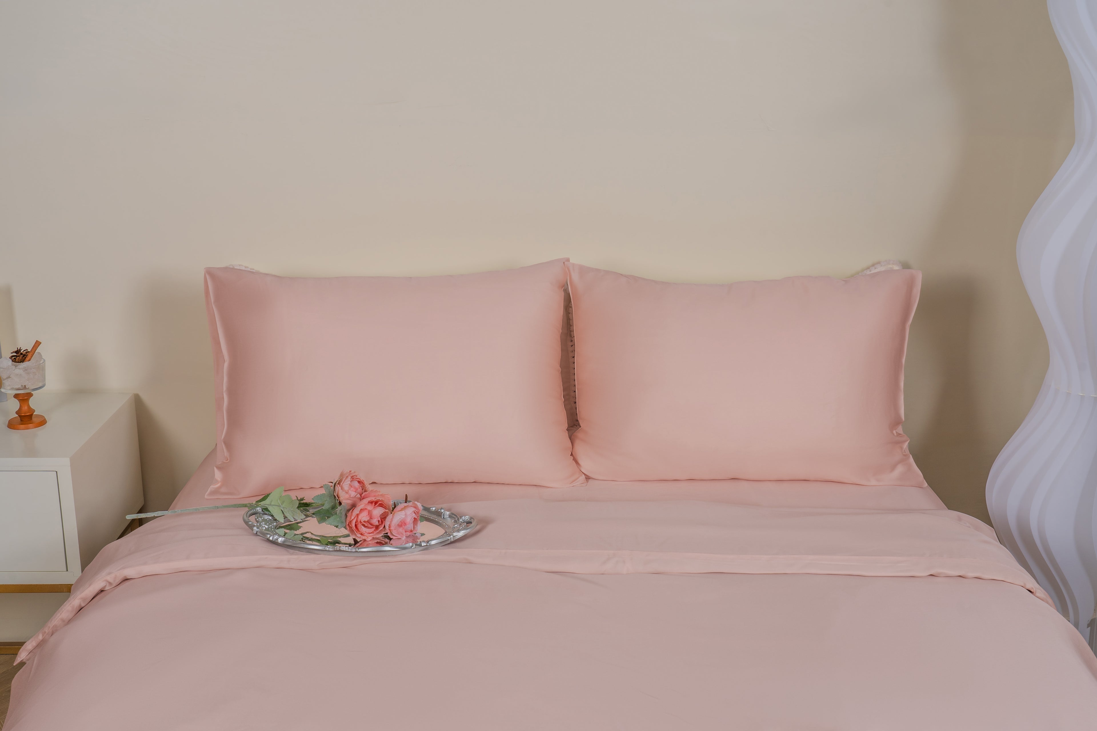 Taies d'oreiller rose pétale
