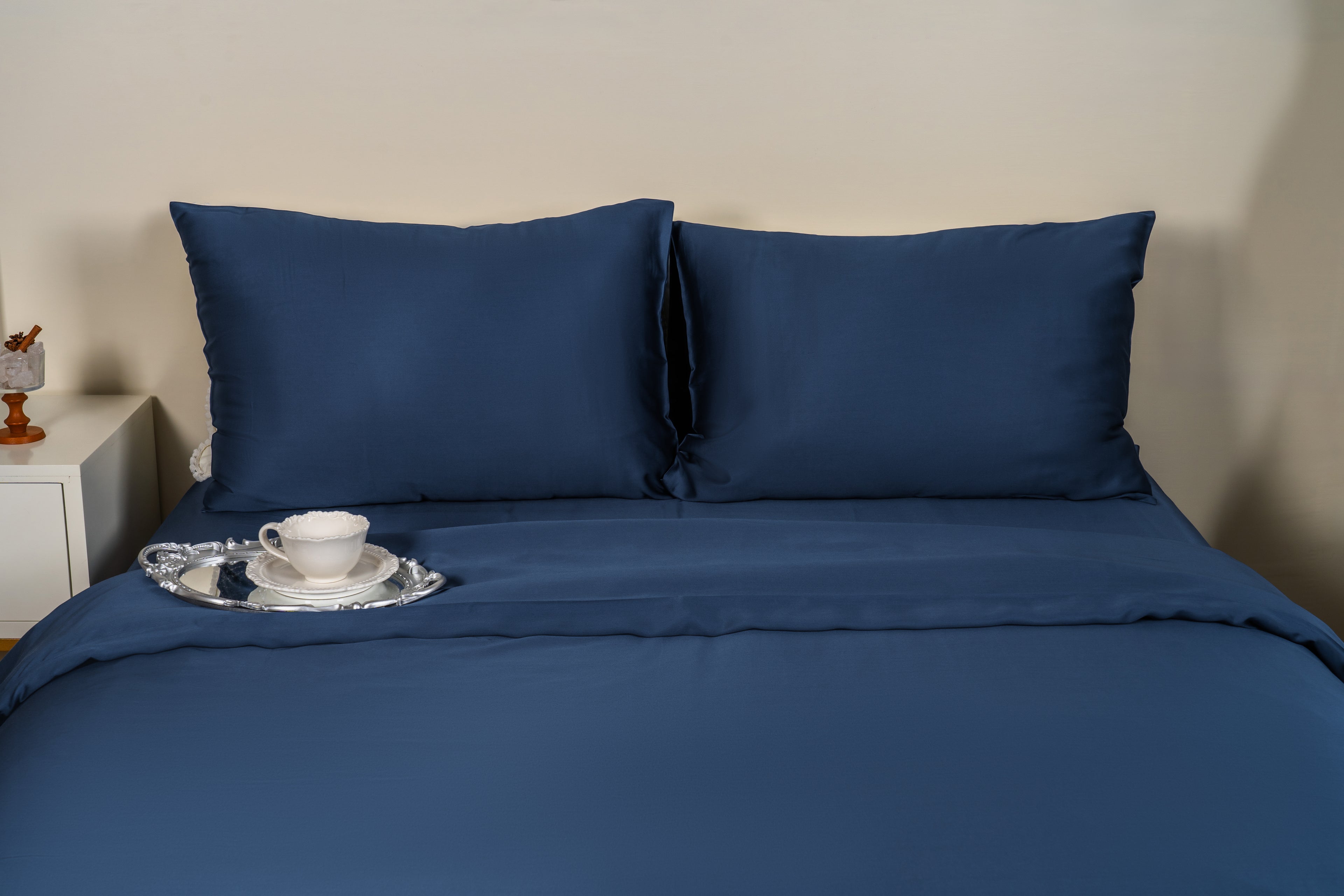 Taie d'oreiller bleu canard