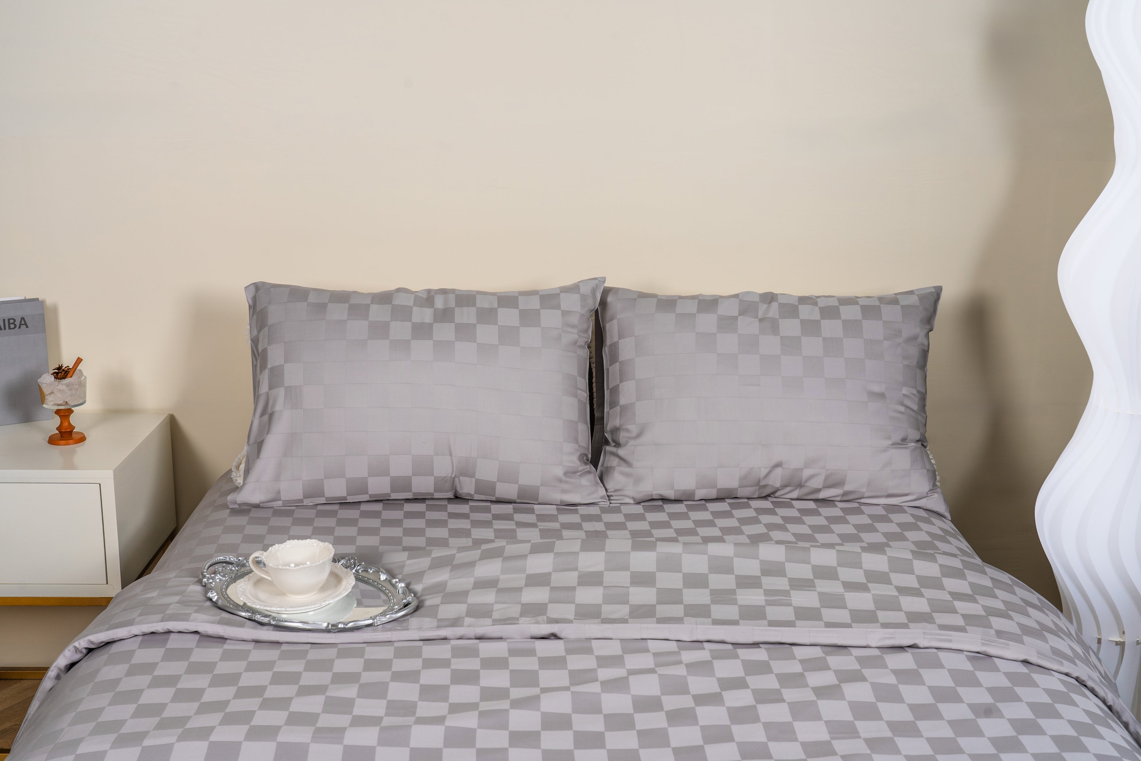 Taie d'oreiller Grey jacquard