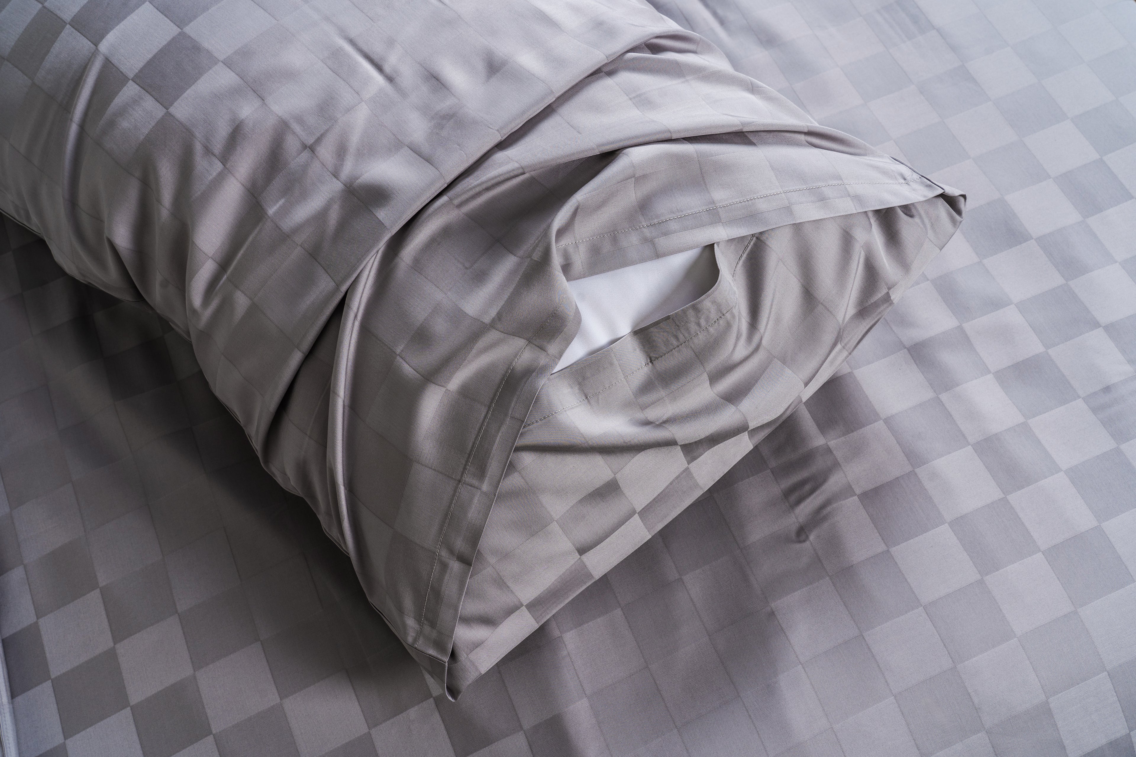 Taie d'oreiller Grey jacquard