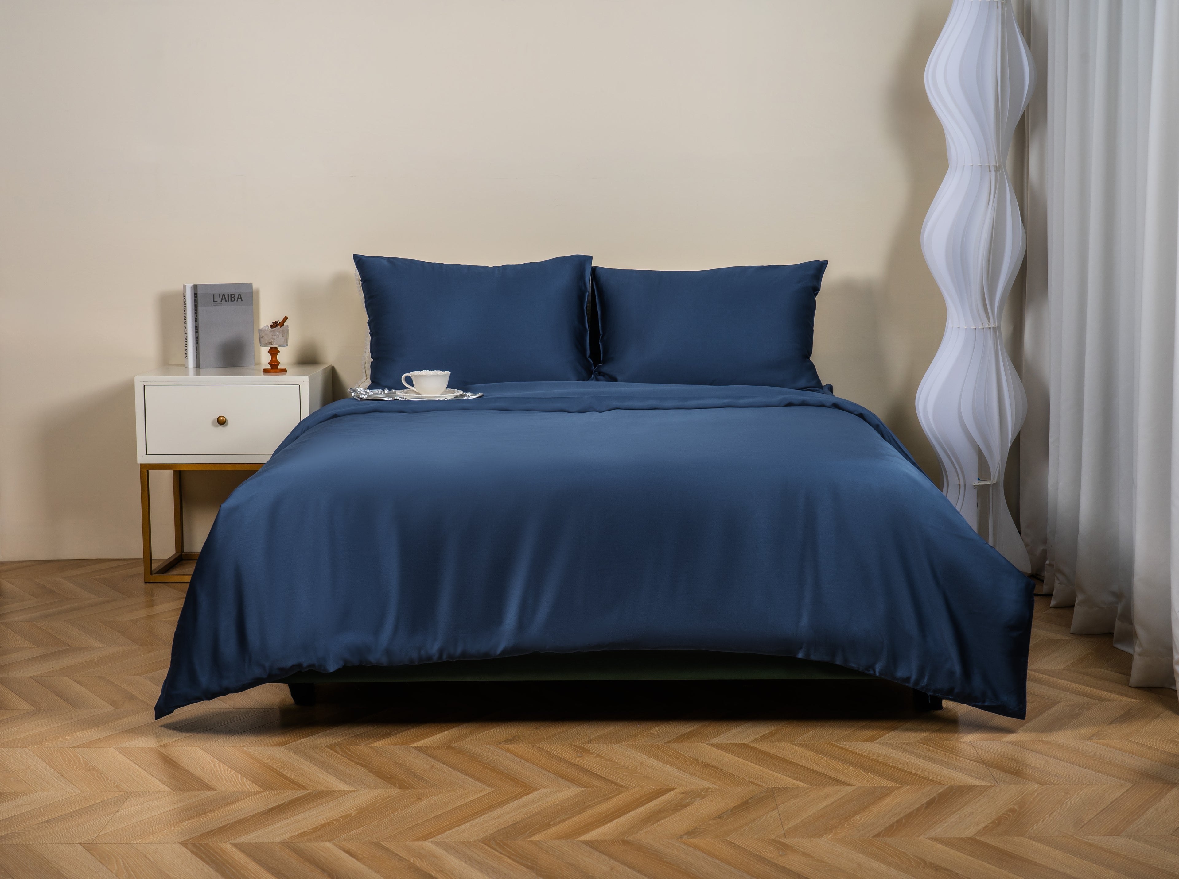 Housse de couette bleu canard