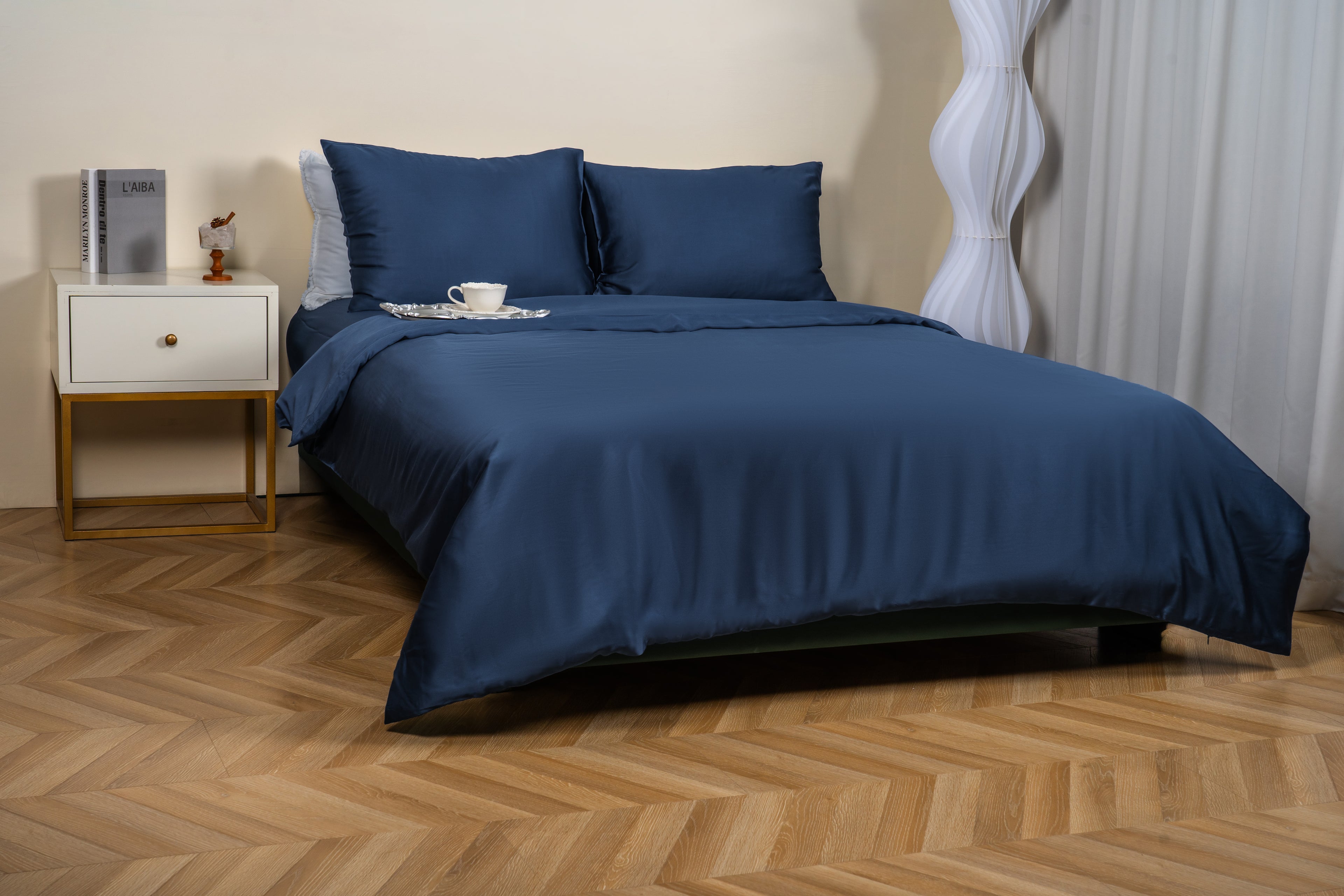 Housse de couette bleu canard