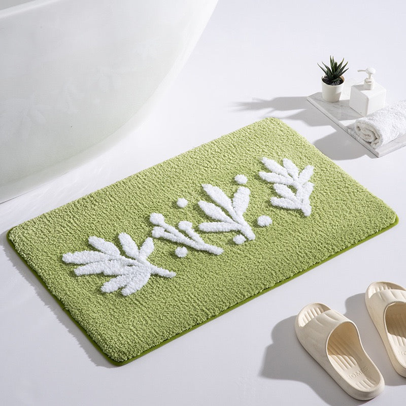 Tapis feuilles floquées