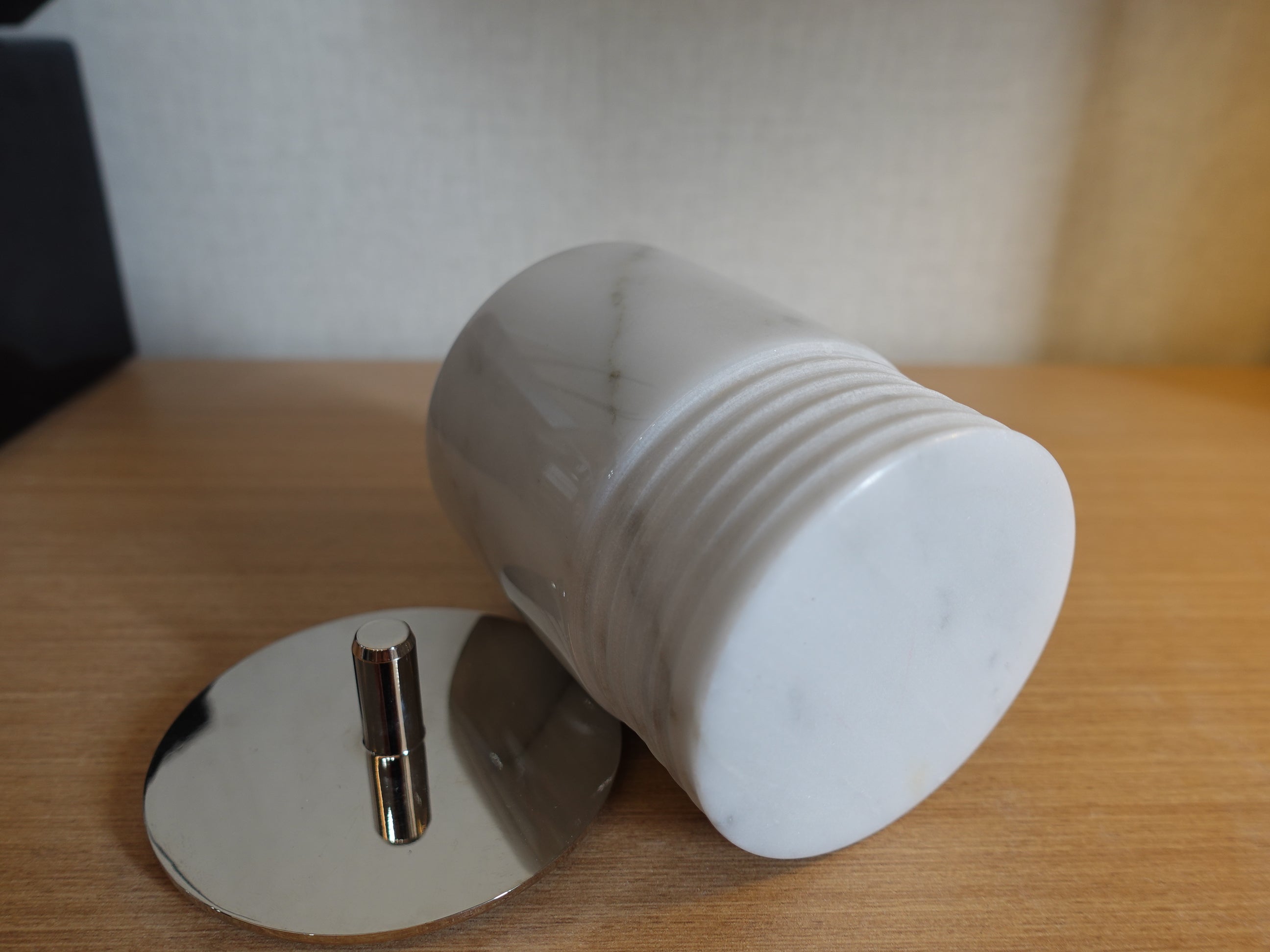 Porte Cotons maquillage marbre blanc