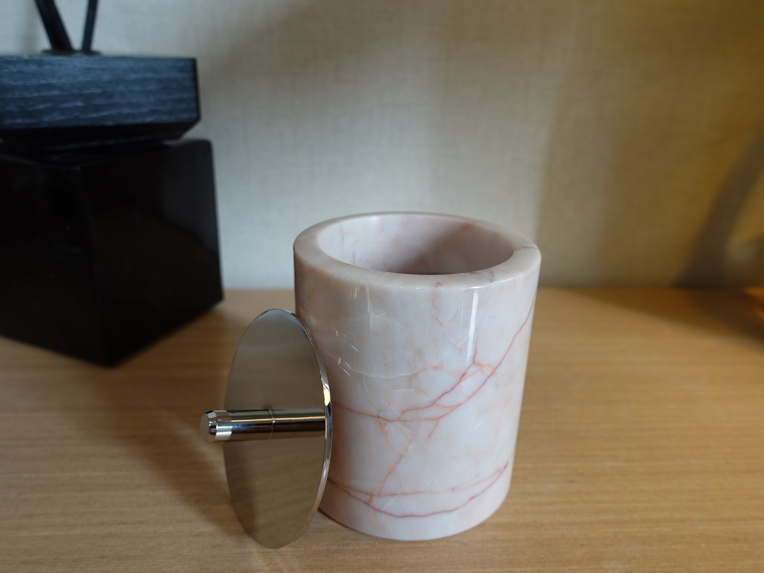 Porte cotons/cotons-tiges Rose crème
