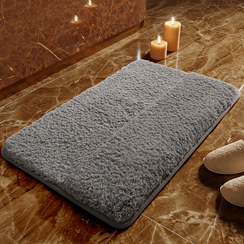 Tapis de bain en polaire avec dos - gris
