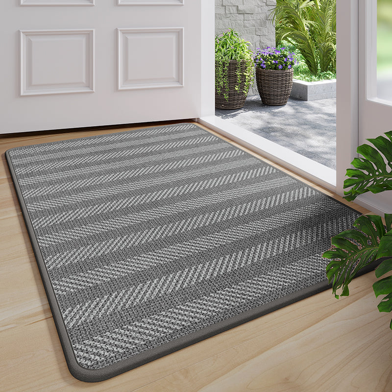 Tapis en caoutchouc - gris à rayures