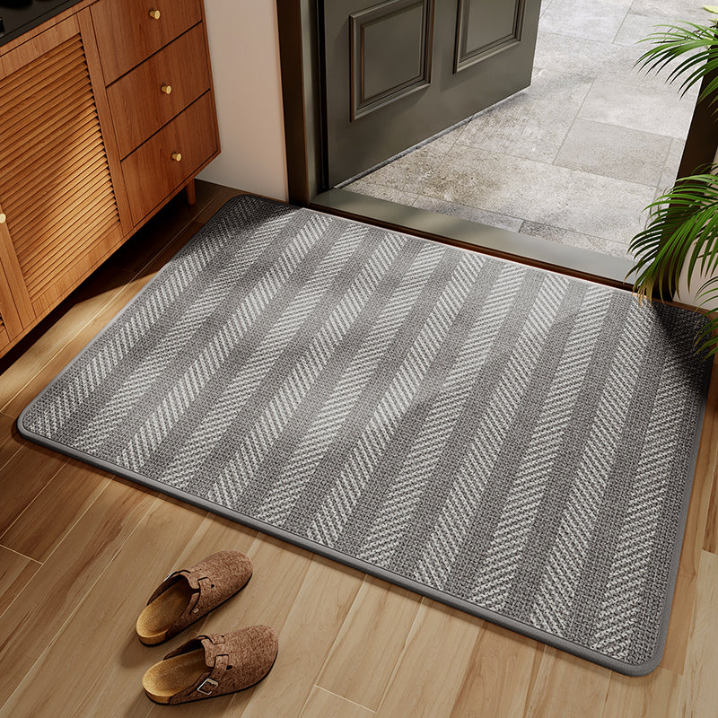 Tapis en caoutchouc - gris à rayures