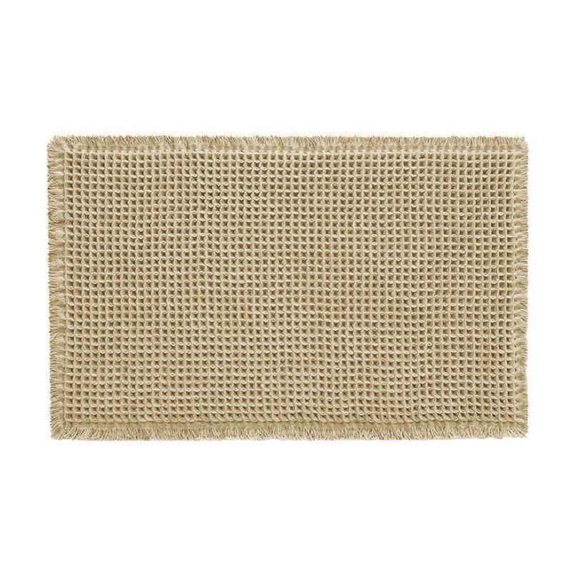Tapis gaufré minimaliste marron en polyester et coton