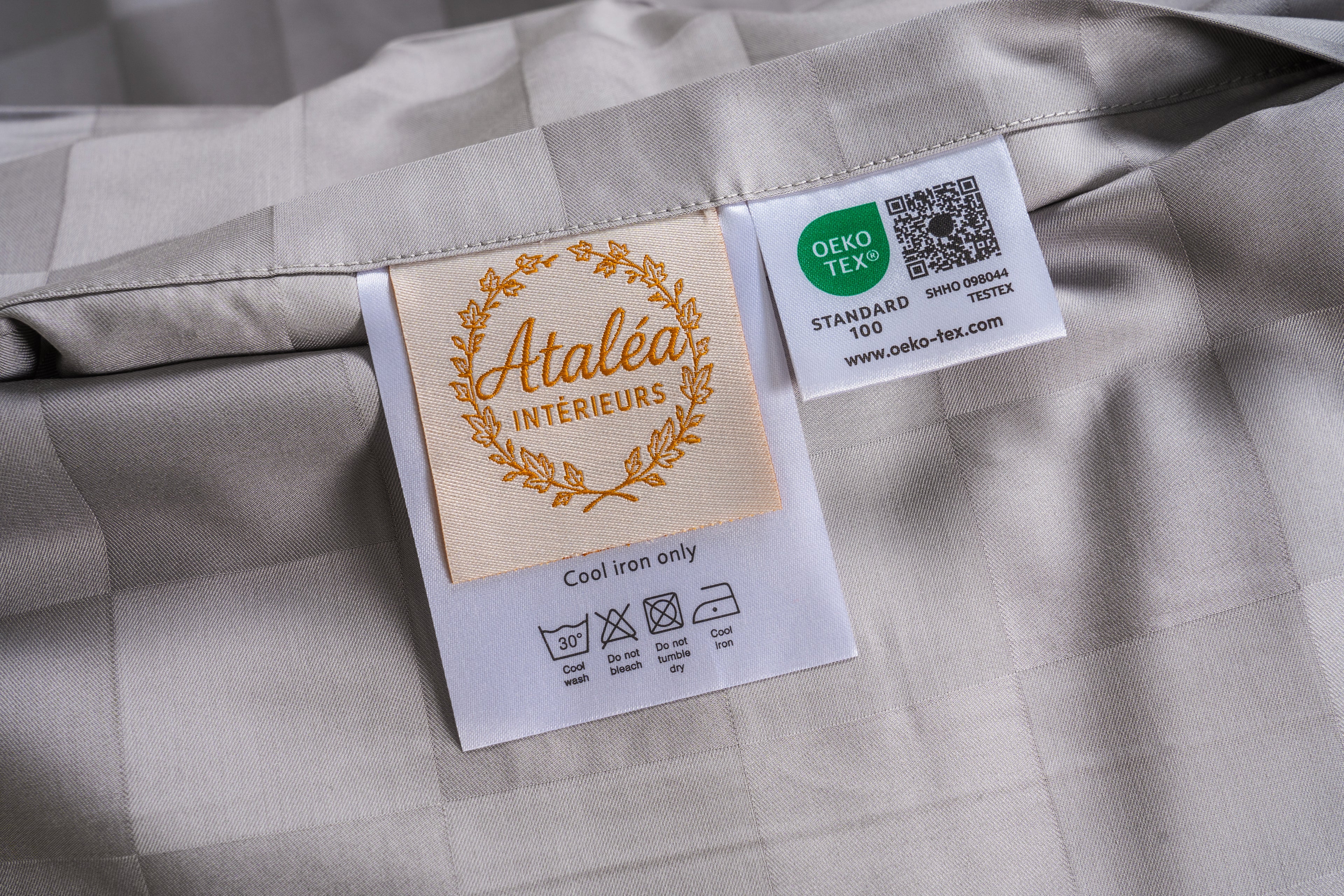 Housse de couette gris jacquard