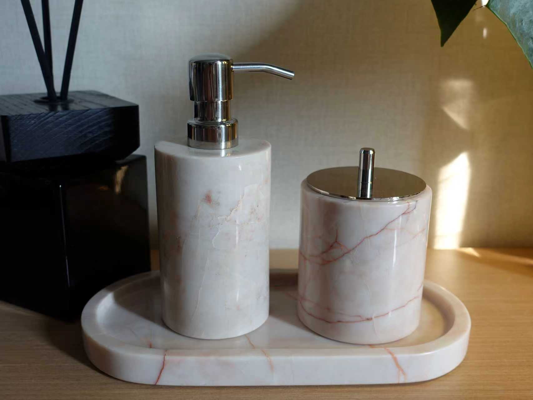 Porte cotons/cotons-tiges Rose crème